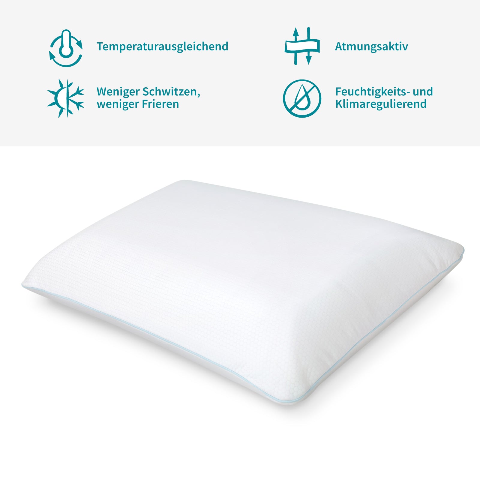 Kopfkissen Cool.COMFORT: Temperaturregulierendes Kissen aus Schaum (Memoryfoam) - Erweiterte Durchlüftung für perfekte Schlaftemperatur